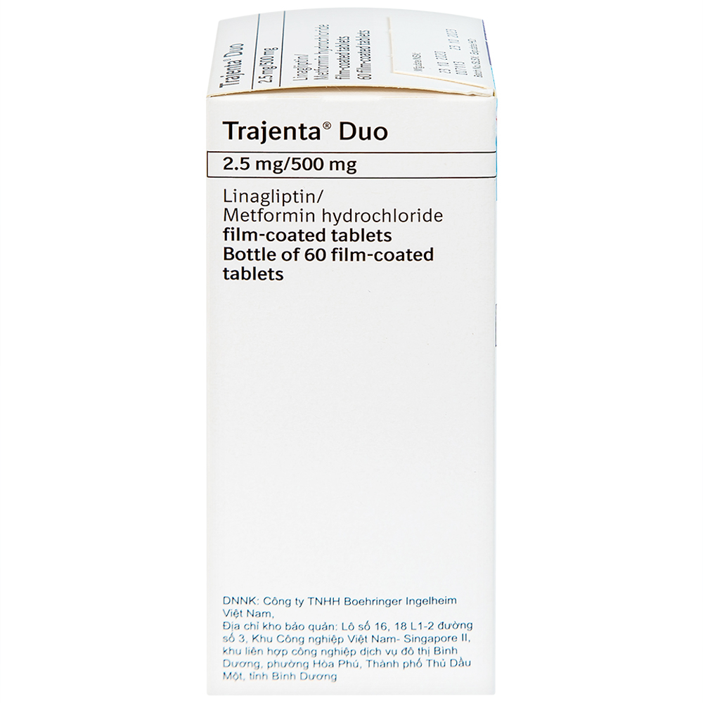Thuốc Trajenta Duo 2.5mg/500mg Boehringer điều trị đái tháo đường típ 2 (60 viên)