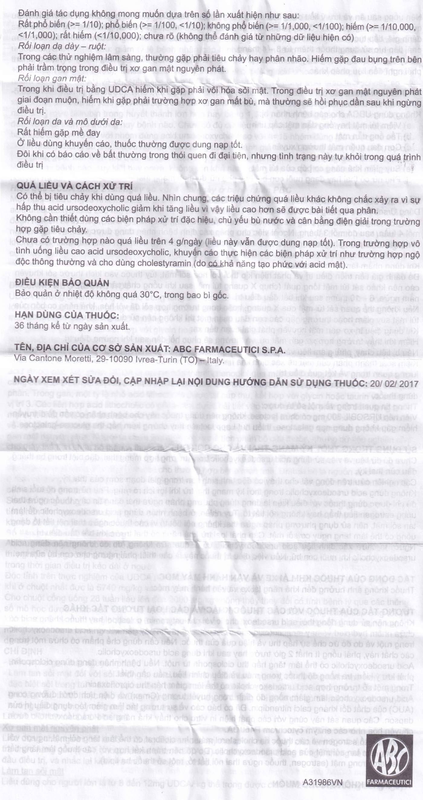 Thuốc Ursobil 300 ABC Farmaceutici điều trị xơ gan mật, làm tan sỏi mật (3 vỉ x 10 viên)