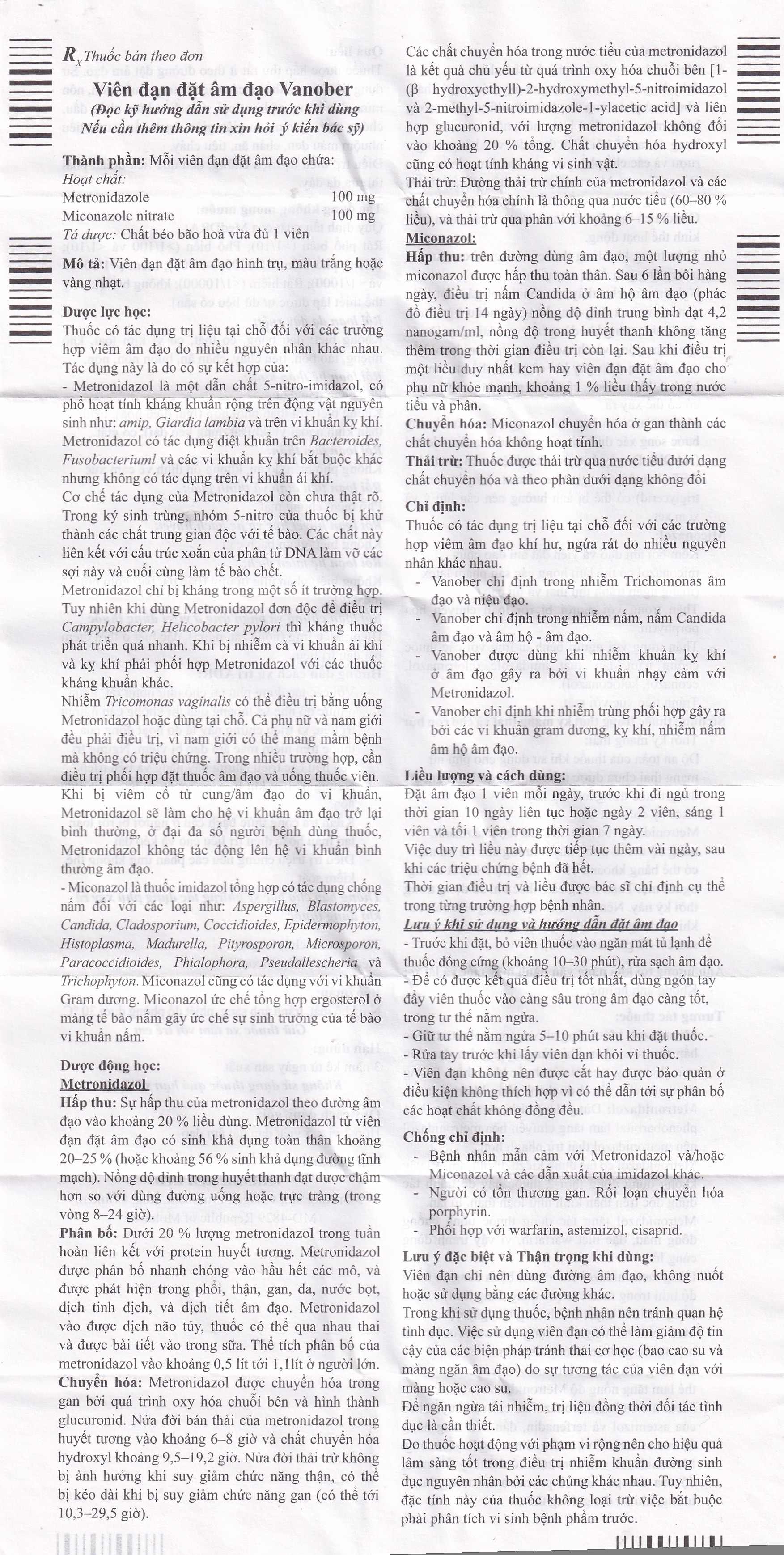 Viên đặt âm đạo Vanober Farmaprim điều trị viêm âm đạo khí hư, ngứa rát (2 vỉ x 5 viên)