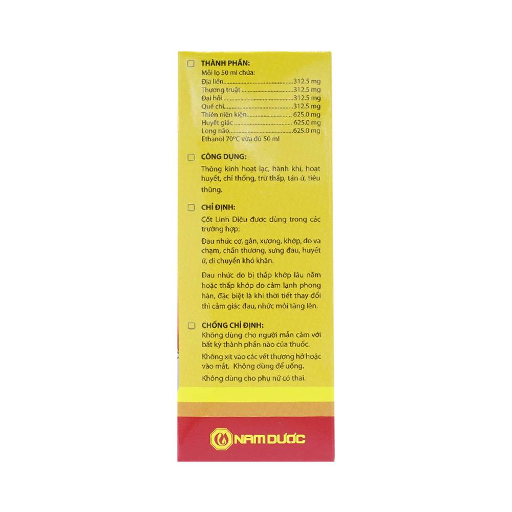 Thuốc xịt Cốt Linh Diệu Nam Dược giảm sưng đau, nhức mỏi cơ, xương khớp (50ml)