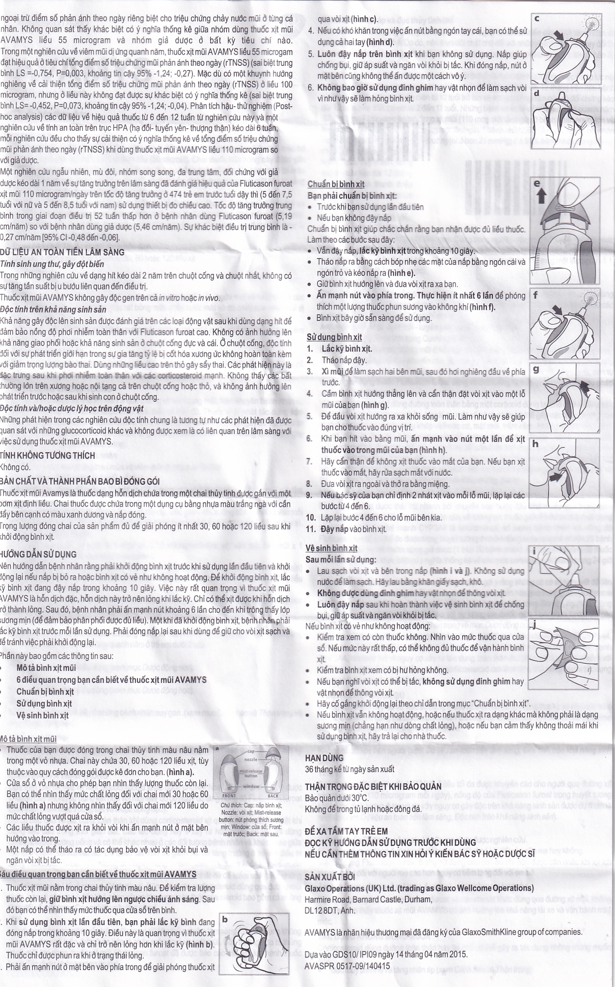 Thuốc xịt mũi Avamys 27.5mcg GSK điều trị chảy nước mũi, xung huyết mũi (120 liều xịt)
