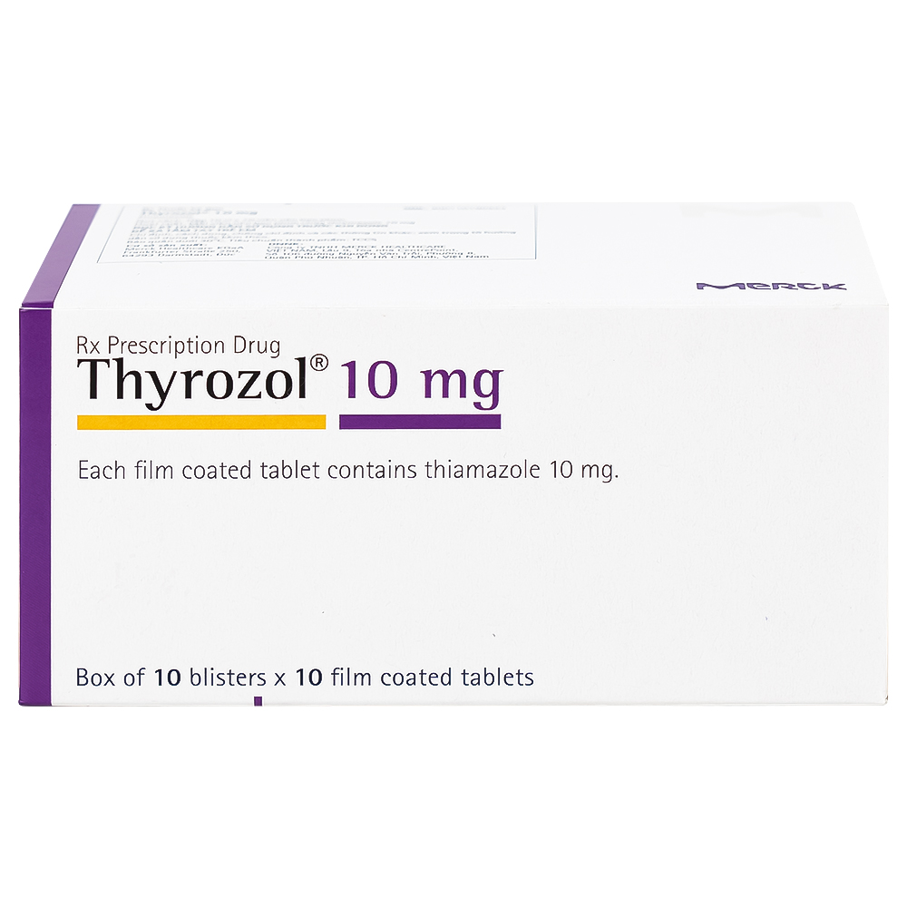 Thuốc Thyrozol 10mg Merck điều trị cường giáp (10 vỉ x 10 viên)