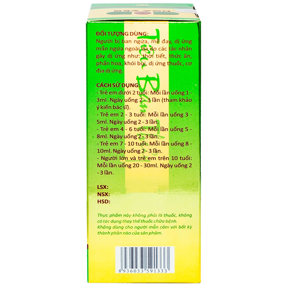 Siro giúp thanh nhiệt giải độc Tiêu Ban Thủy New Hoa Sen (150ml)