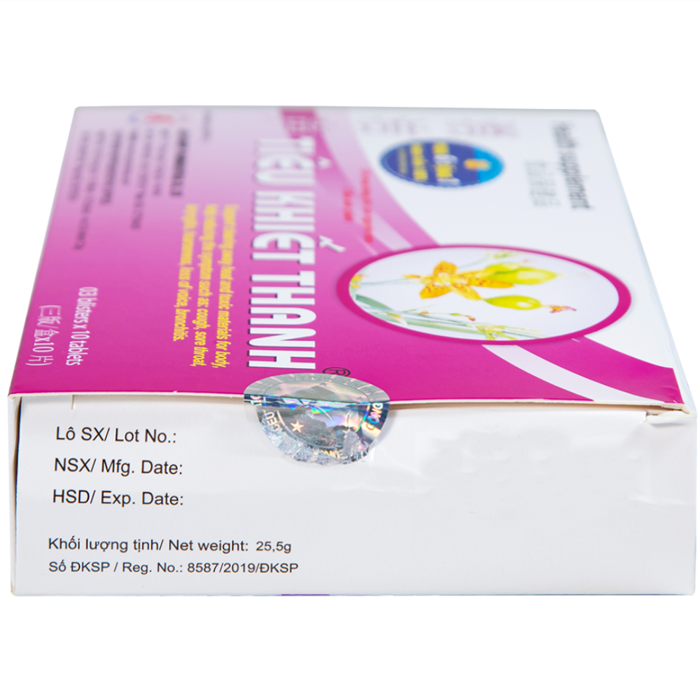 Viên uống Giảm ho Tiêu Khiết Thanh Á Âu (3 vỉ x 10 viên)