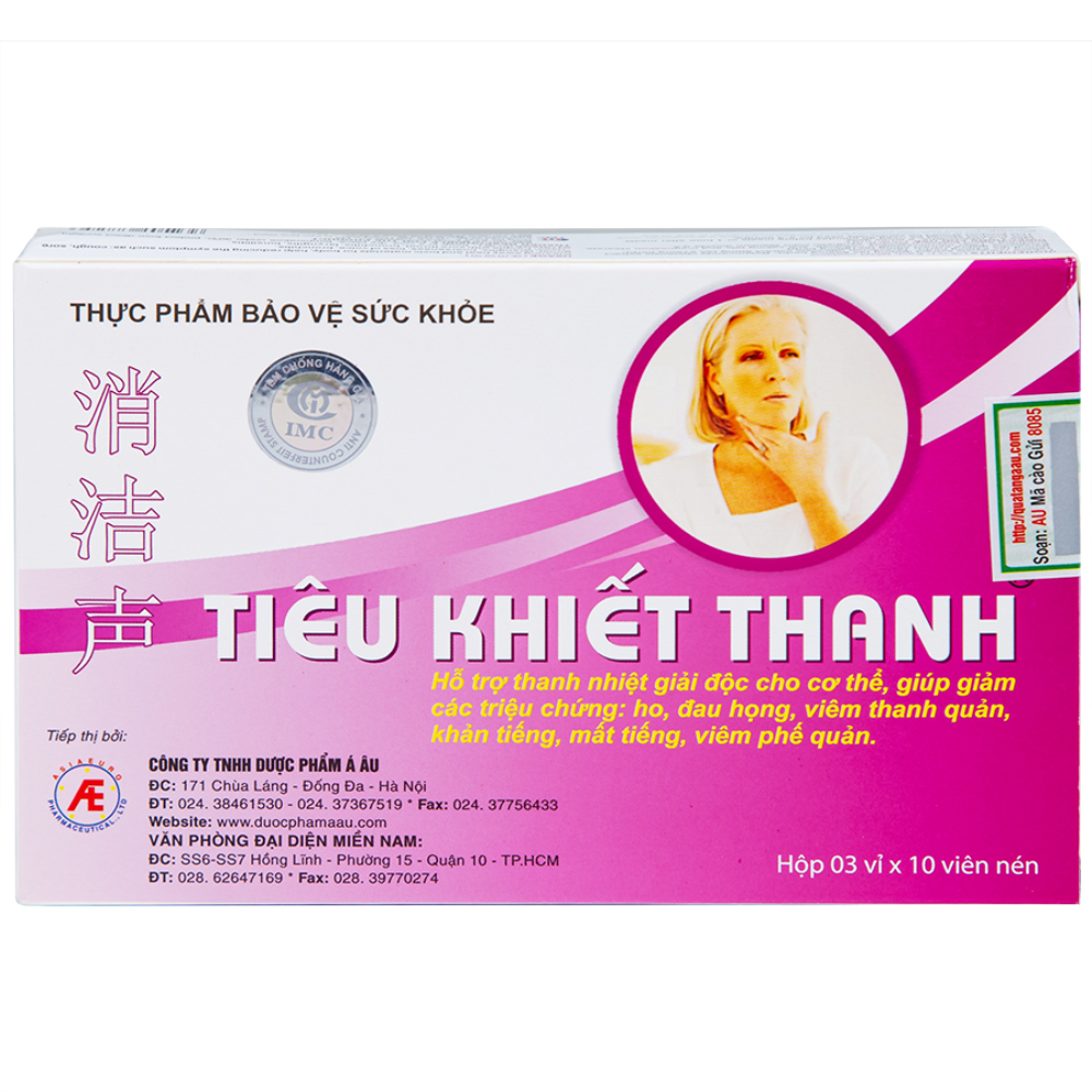 Viên uống Giảm ho Tiêu Khiết Thanh Á Âu (3 vỉ x 10 viên)