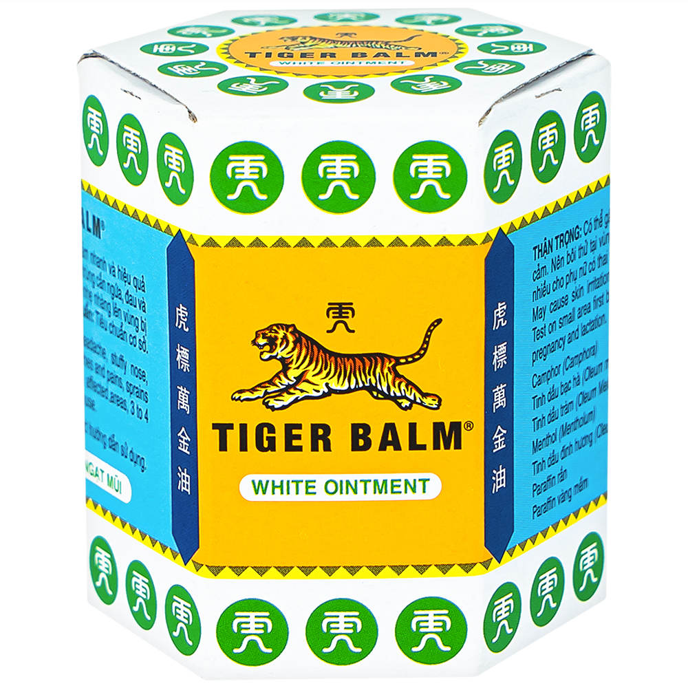 Thuốc mỡ Tiger Balm White Ointment Haw Par giảm đau đầu và ngạt mũi (30g)