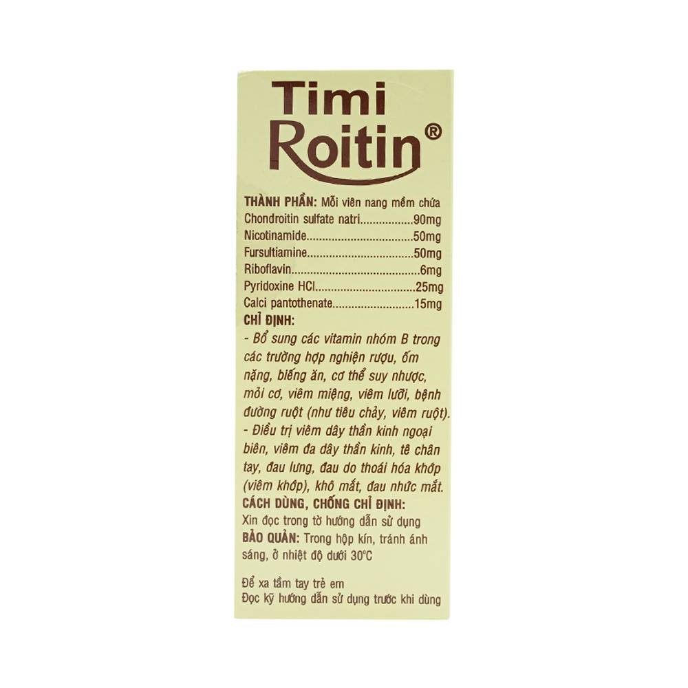 Thuốc Tmi Roitin bổ sung các vitamin nhóm B (24 vỉ x 5 viên)
