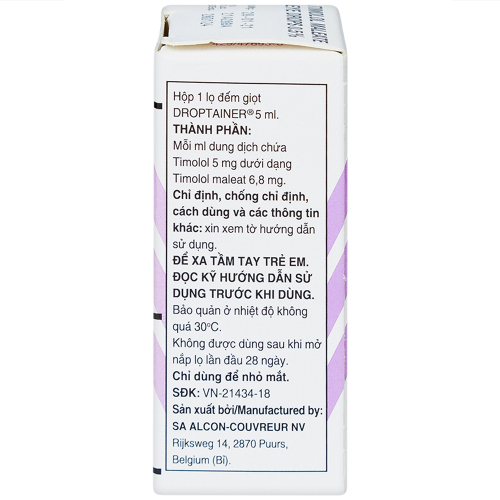 Dung dịch nhỏ mắt Timolol Maleate Eye Drops 0.5% Alcon điều trị tăng nhãn áp (5ml)