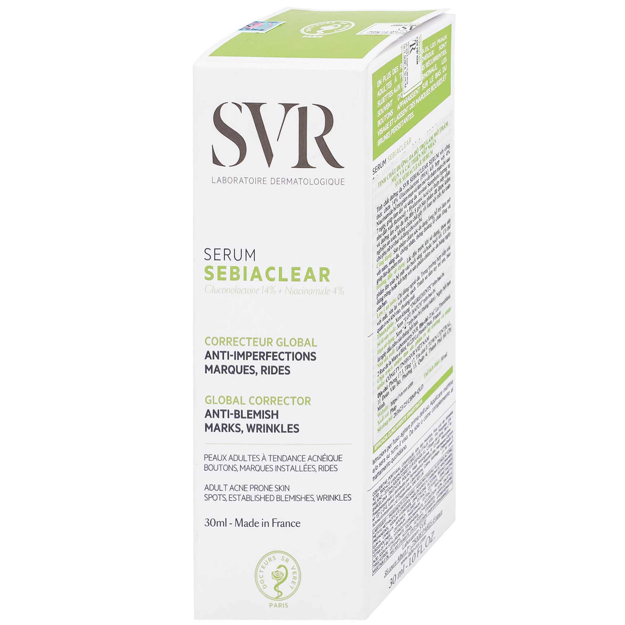Tinh chất SVR Sebiaclear Serum giảm mụn mờ thâm, làm mịn da (30ml)