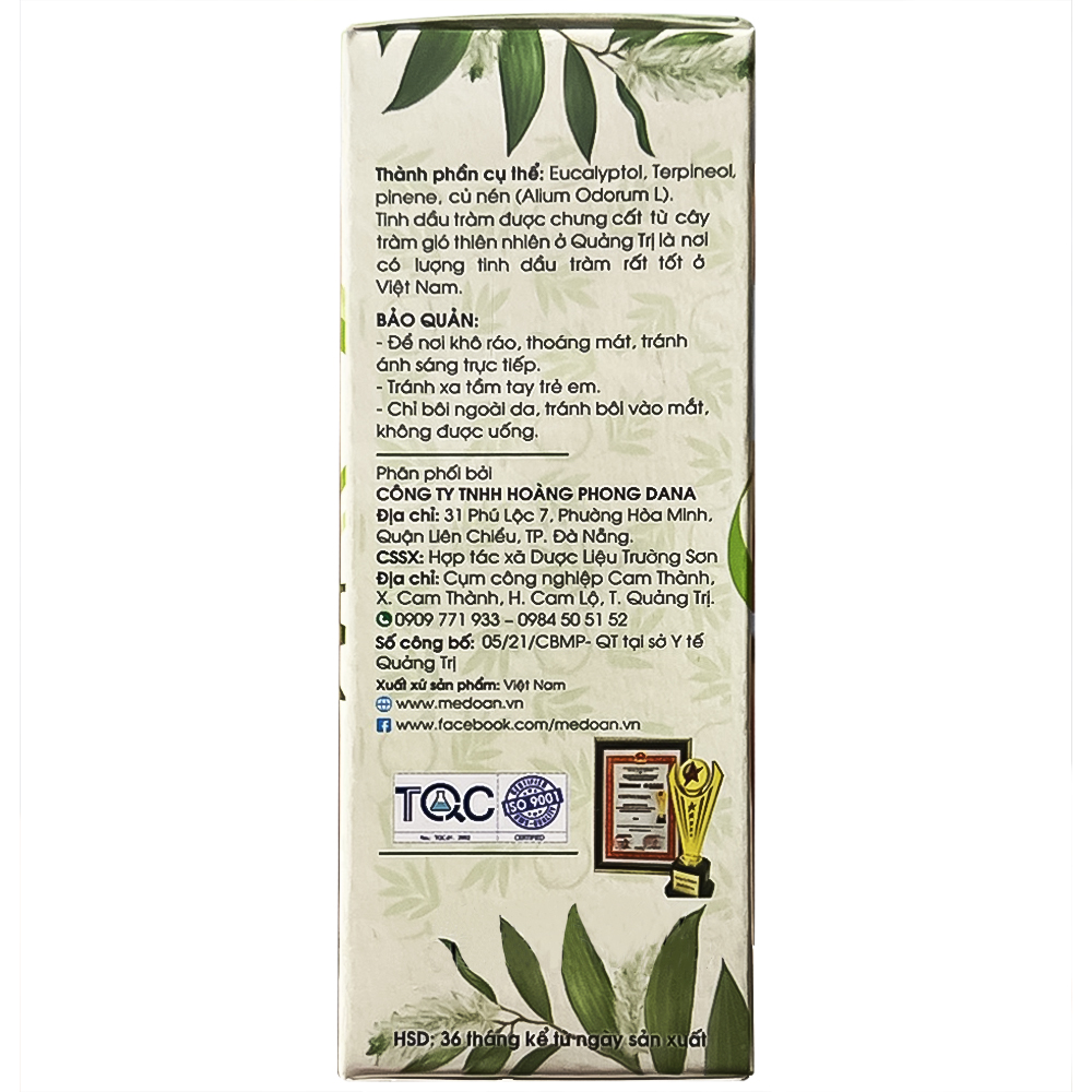 Tinh dầu tràm ngâm củ nén Mệ Đoan giúp xoa bóp, giảm đau (50ml)