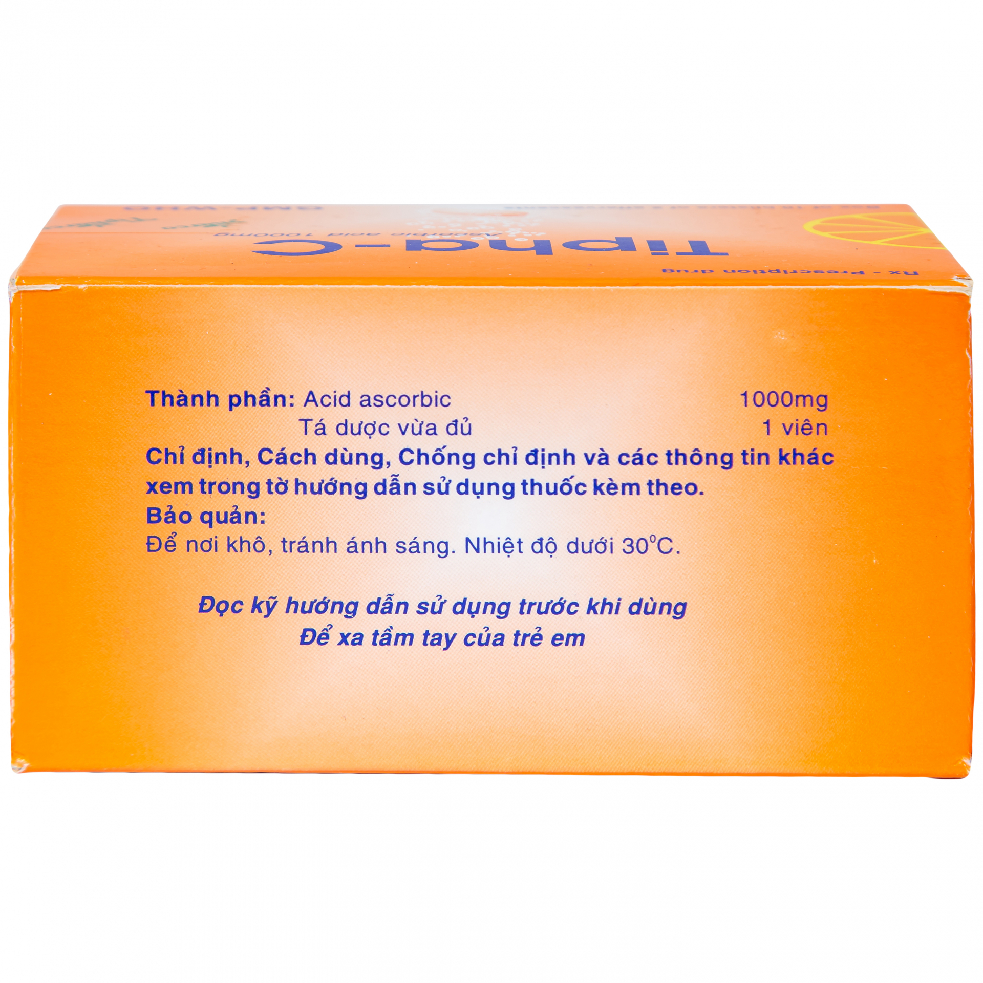 Viên sủi Tipha-C 1000mg Tipharco điều trị thiếu vitamin C (10 vỉ x 2 viên)