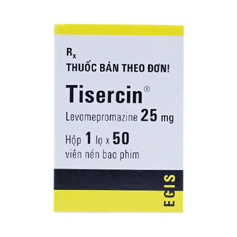 Thuốc Tisercin 25mg Egis điều trị loạn thần (1 lọ x 50 viên)