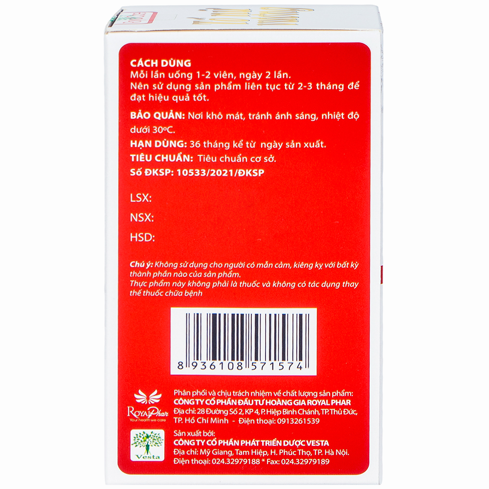 Viên uống hỗ trợ cải thiện nội tiết tố nữ, giảm bốc hỏa, mất ngủ, sạm da Tố Nữ Vương Royal Care (30 viên)