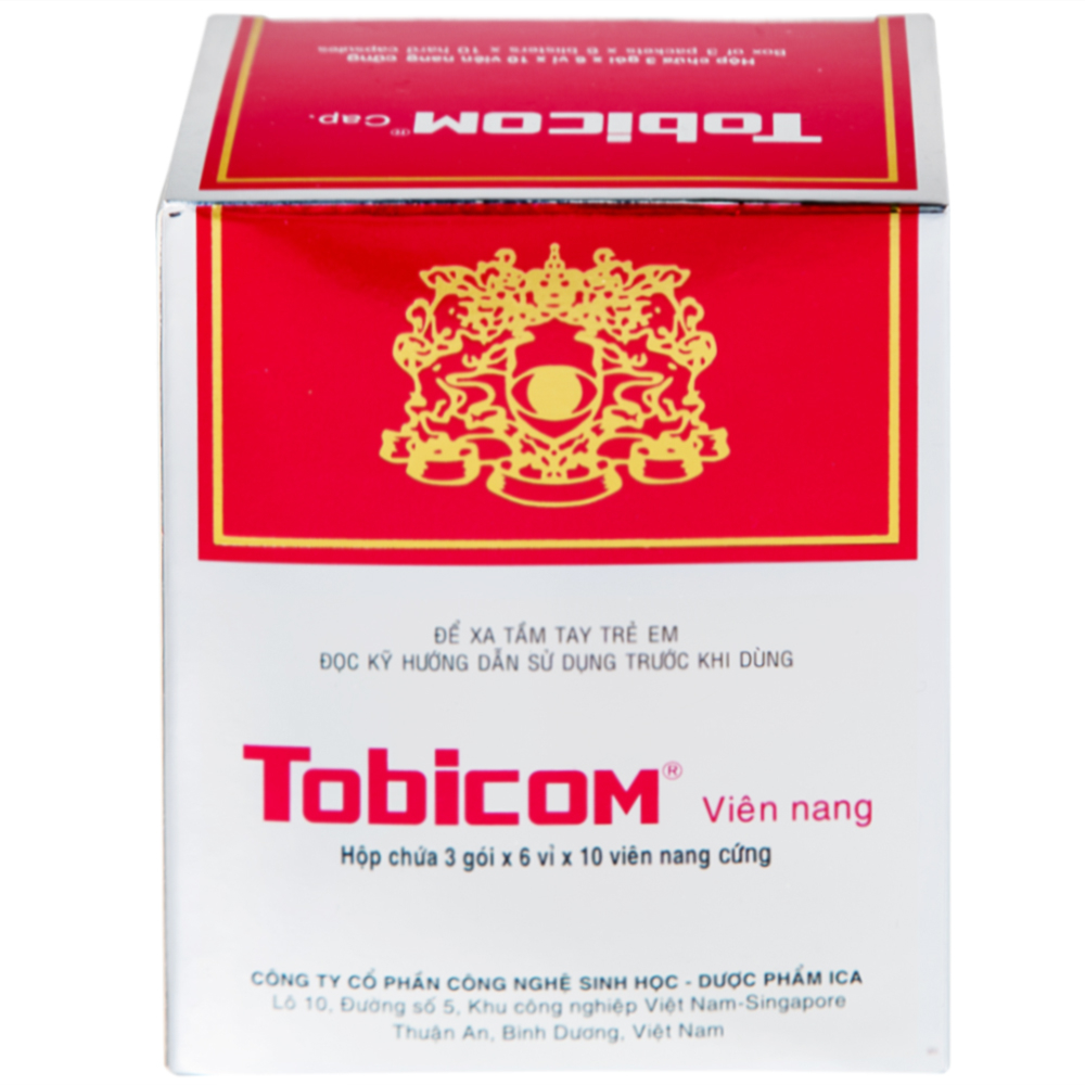 Thuốc Tobicom ICA hỗ trợ điều trị mỏi mắt, đau nhức mắt (3 gói x 6 vỉ x 10 viên)