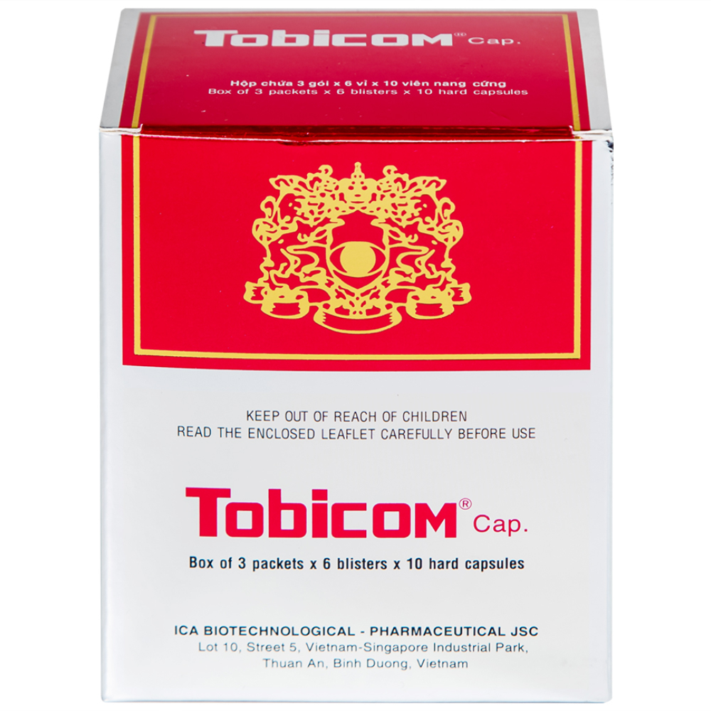 Thuốc Tobicom ICA hỗ trợ điều trị mỏi mắt, đau nhức mắt (3 gói x 6 vỉ x 10 viên)