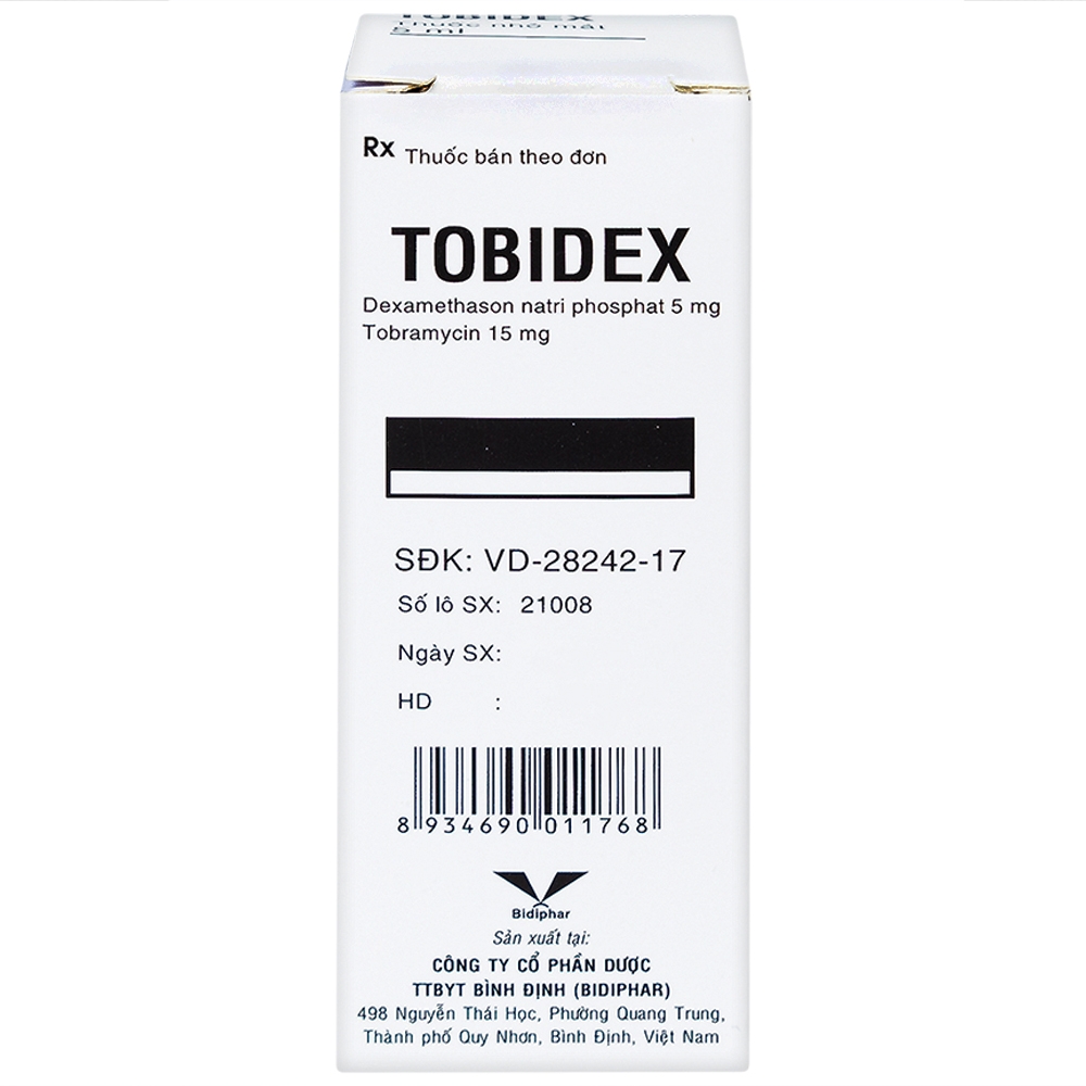 Thuốc nhỏ mắt Tobidex Bidiphar điều trị viêm mắt (5ml)