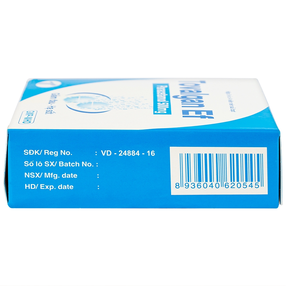 Viên sủi Tovalgan Ef Trường Thọ Pharma giảm đau, hạ sốt (5 vỉ x 4 viên) 