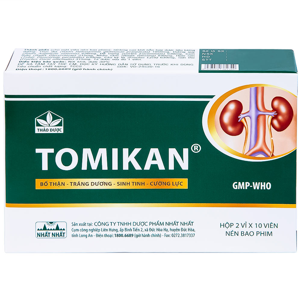 Thuốc Tomikan Nhất Nhất bổ thận, tráng dương, sinh tinh (2 vỉ x 10 viên)