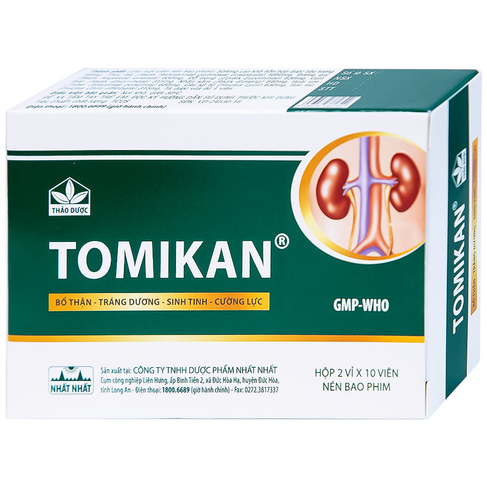 Thuốc Tomikan Nhất Nhất bổ thận, tráng dương, sinh tinh (2 vỉ x 10 viên)