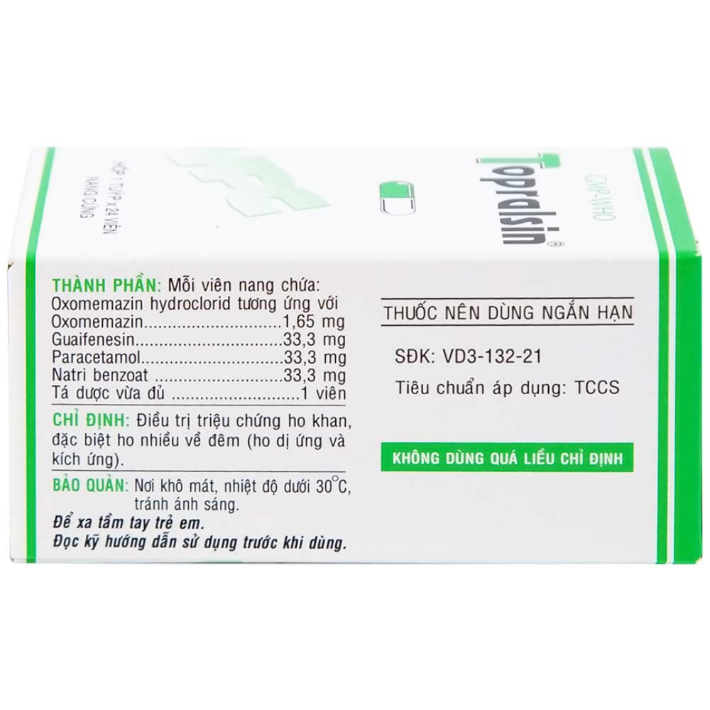 Thuốc Topralsin Pharimexco điều trị triệu chứng ho khan (24 viên)