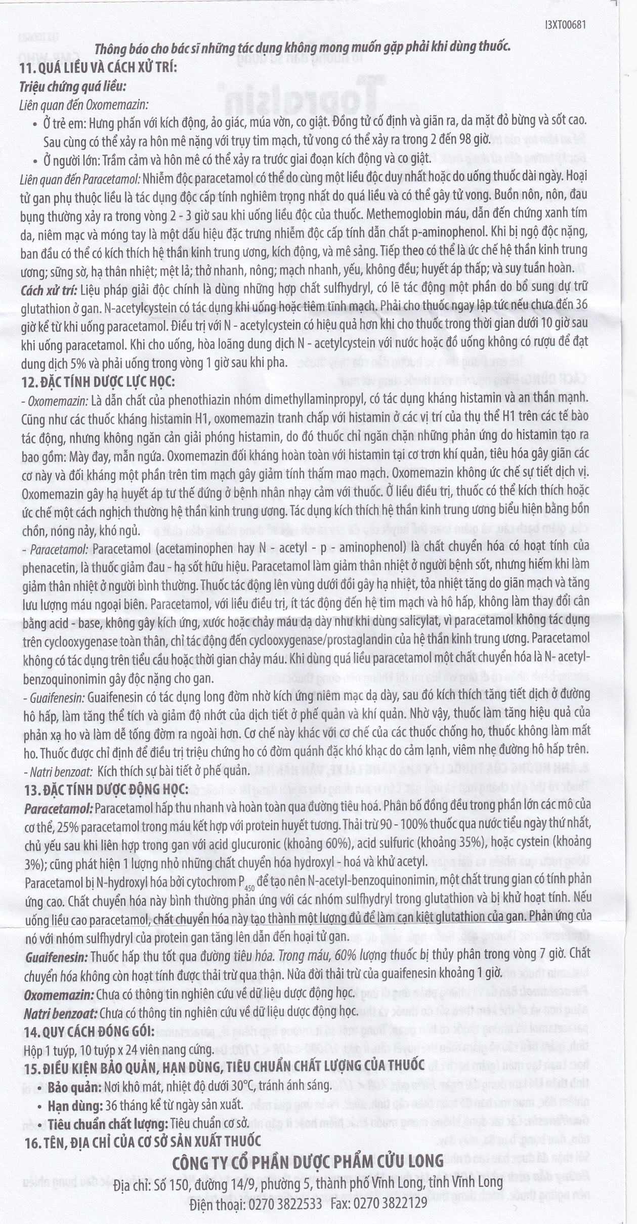 Thuốc Topralsin Pharimexco điều trị triệu chứng ho khan (24 viên)