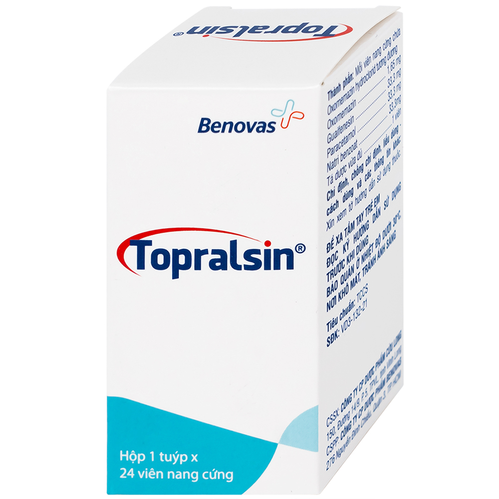 Thuốc Topralsin Benovas điều trị triệu chứng ho khan, ho do dị ứng và kích ứng (24 viên)