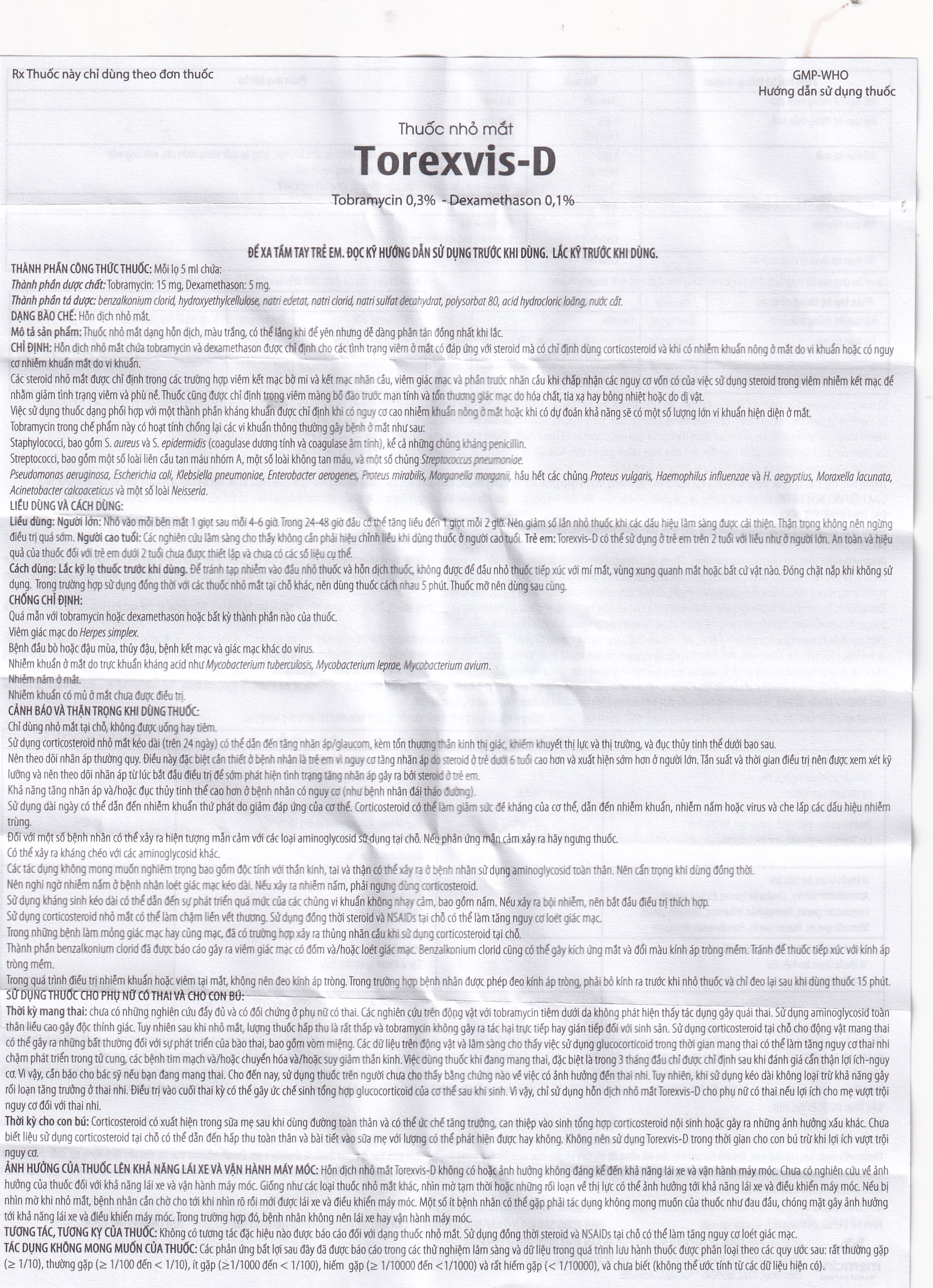 Thuốc nhỏ mắt Torexvis 0,3% Gia Nguyễn phòng và điều trị viêm và ngăn ngừa nhiễm khuẩn (5ml)