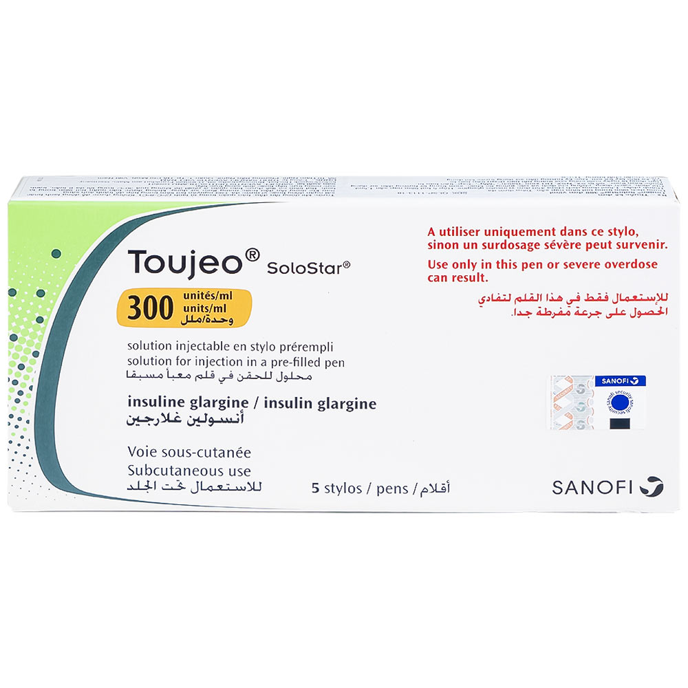 Thuốc tiêm Toujeo Solostar 300U/ml Sanofi điều trị đái tháo đường (5 cây)