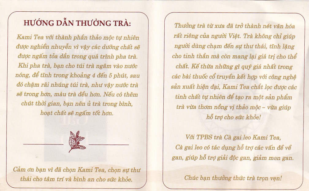Trà Thảo Dược Cà Gai Leo Kami Tea (20 túi lọc x 2g)