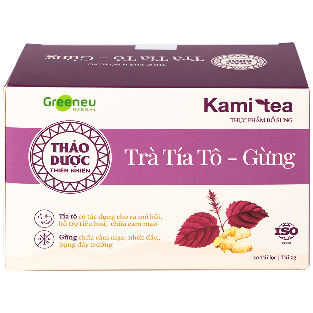 Trà Thảo Dược Tía Tô - Gừng Kami Tea (20 túi lọc x 2g)