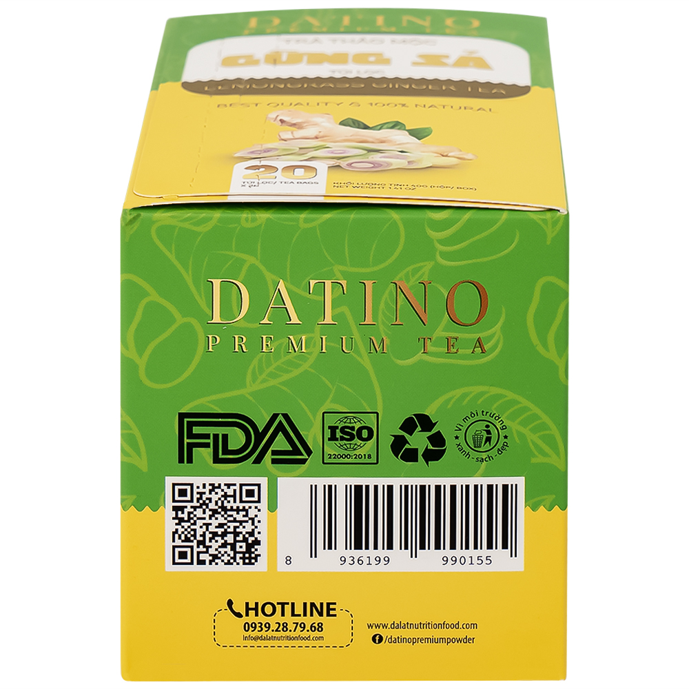 Trà Thảo Mộc Gừng Sả Datino Premium Tea (20 túi lọc x 2g)