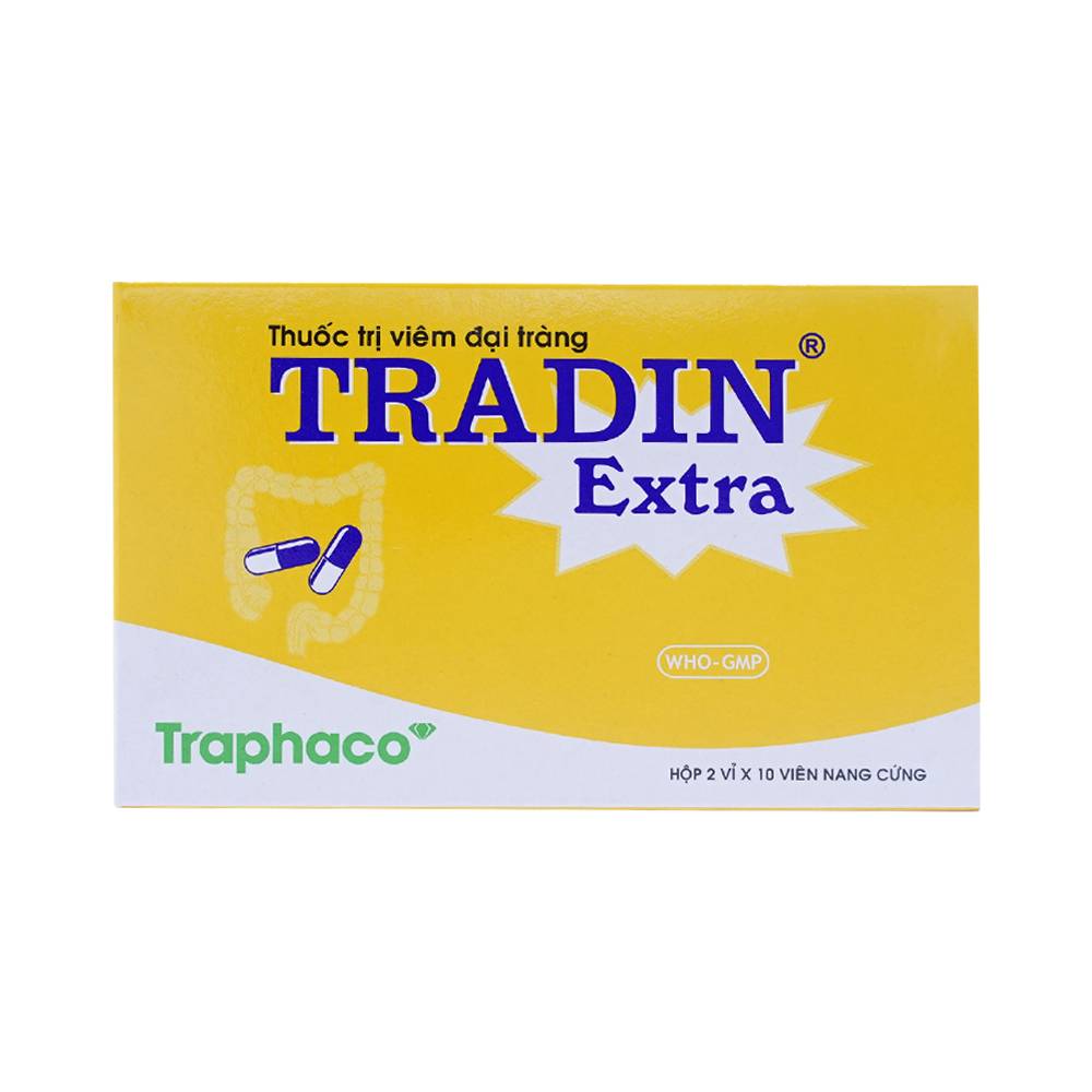 Thuốc Tradin Extra Traphaco điều trị viêm đại tràng (2 vỉ x 10 viên)