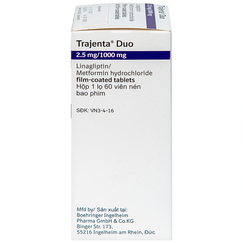 Thuốc Trajenta Duo 2.5mg/1000mg Boehringer điều trị đái tháo đường típ 2 (60 viên)