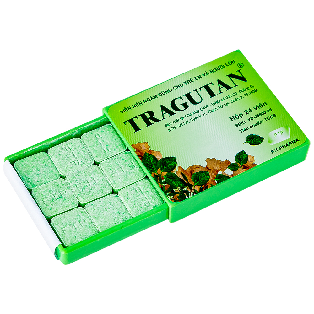 Viên ngậm Tragutan Dược 3-2 sát trùng đường hô hấp, đường miệng, làm dịu cơn ho (24 viên)