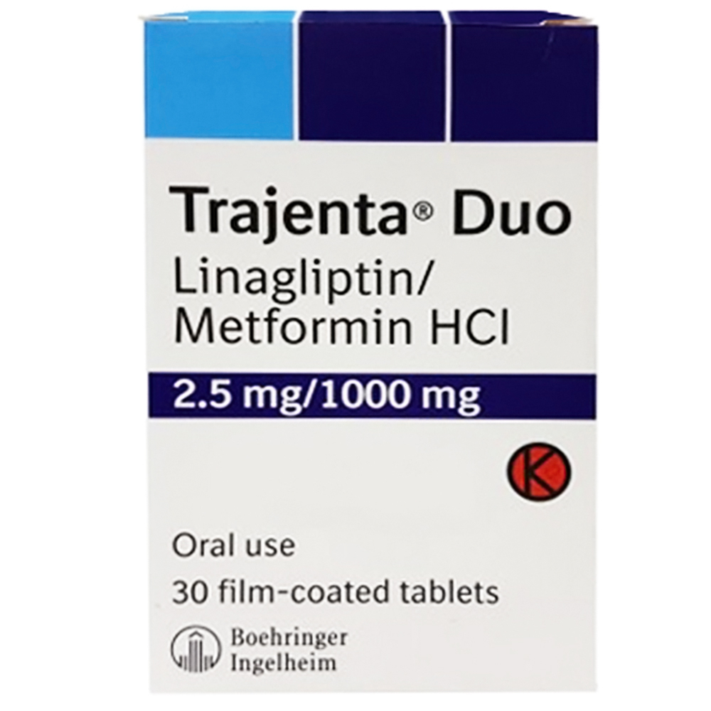 Thuốc Trajenta Duo 2.5mg/1000mg Boehringer điều trị đái tháo đường típ 2 (3 vỉ x 10 viên)
