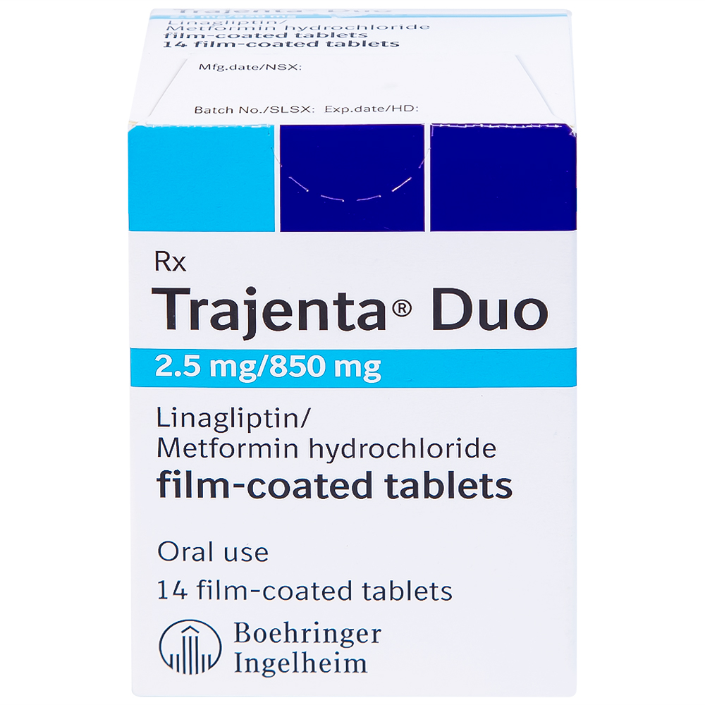 Thuốc Trajenta Duo 2.5mg/850mg Boehringer điều trị đái tháo đường típ 2 (14 viên)