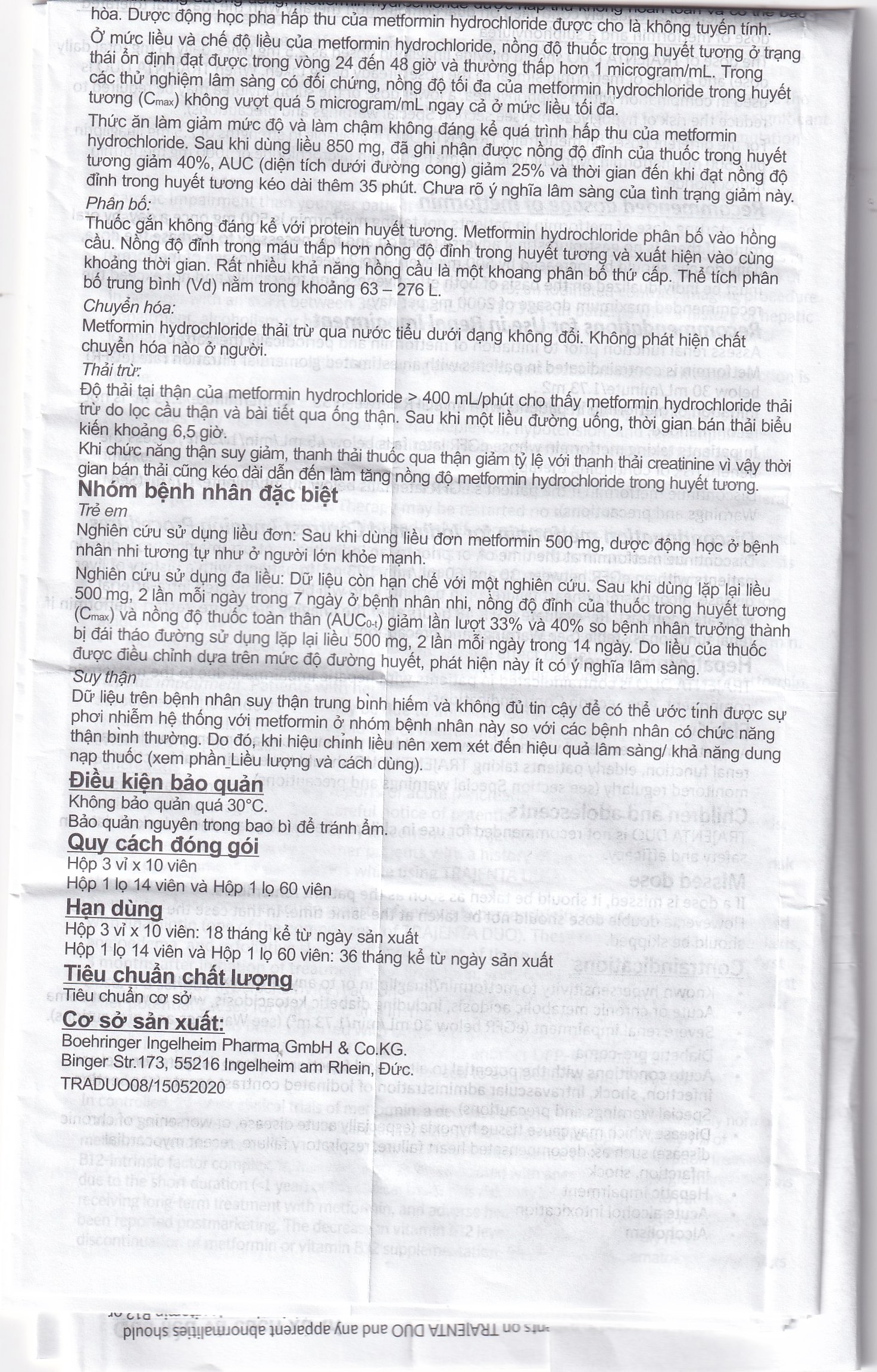 Thuốc Trajenta Duo 2.5mg/850mg Boehringer điều trị đái tháo đường típ 2 (14 viên)