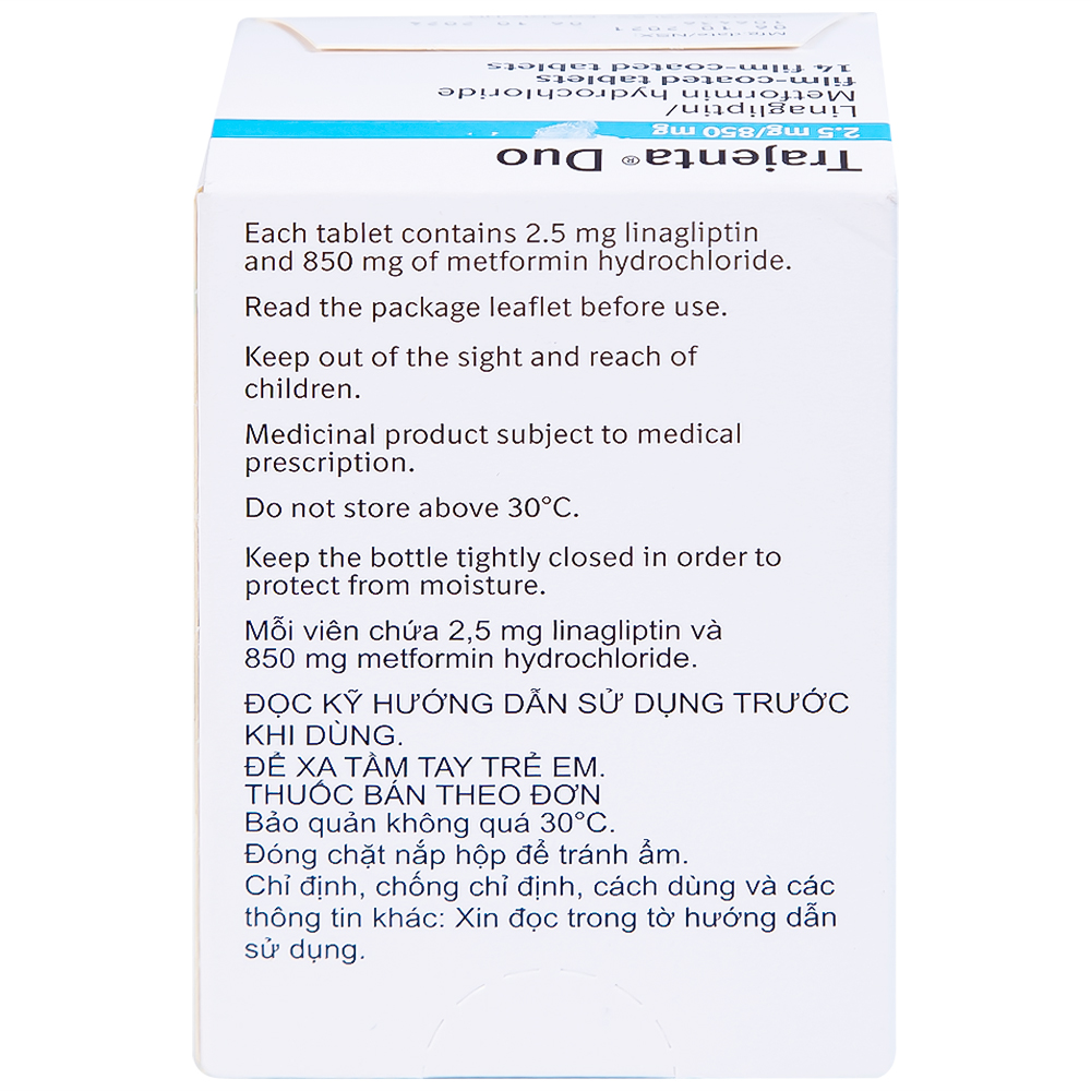 Thuốc Trajenta Duo 2.5mg/850mg Boehringer điều trị đái tháo đường típ 2 (14 viên)