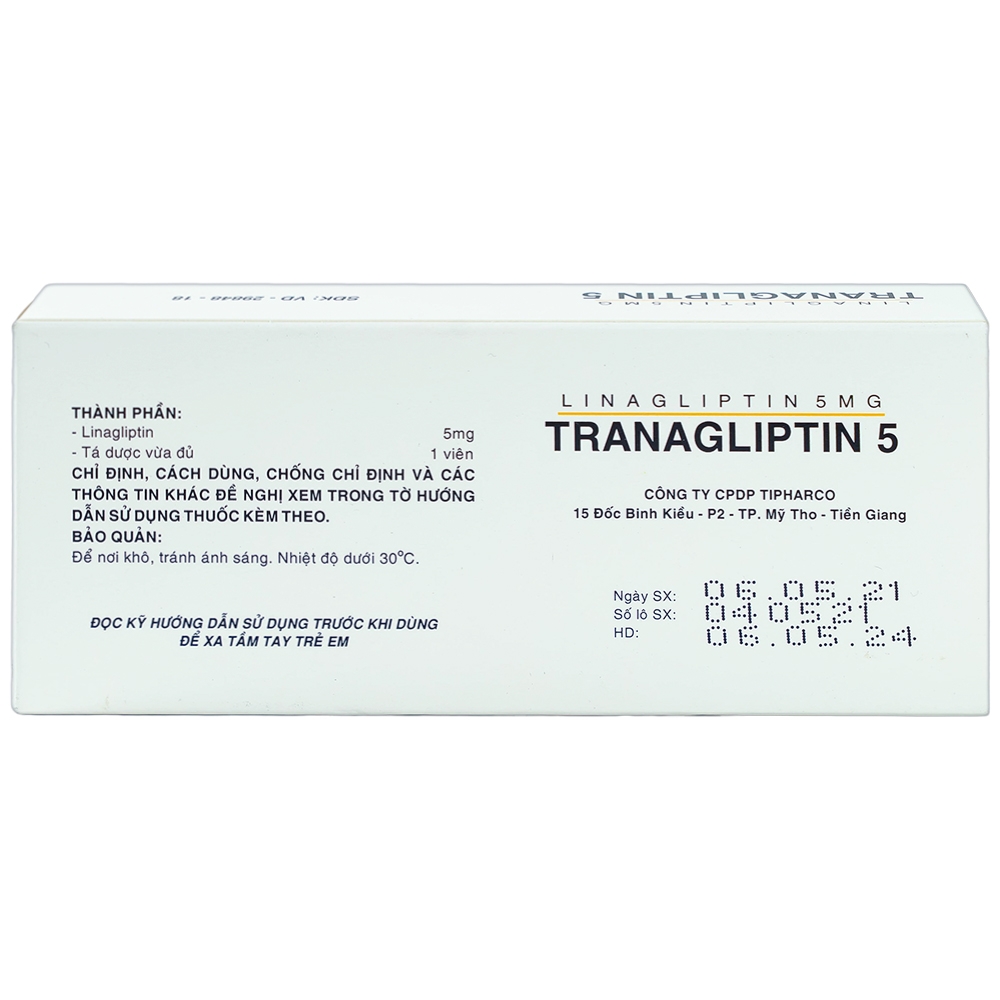 Thuốc Tranagliptin 5 Tipharco điều trị đái tháo đường típ 2 (3 vỉ x 10 viên) 