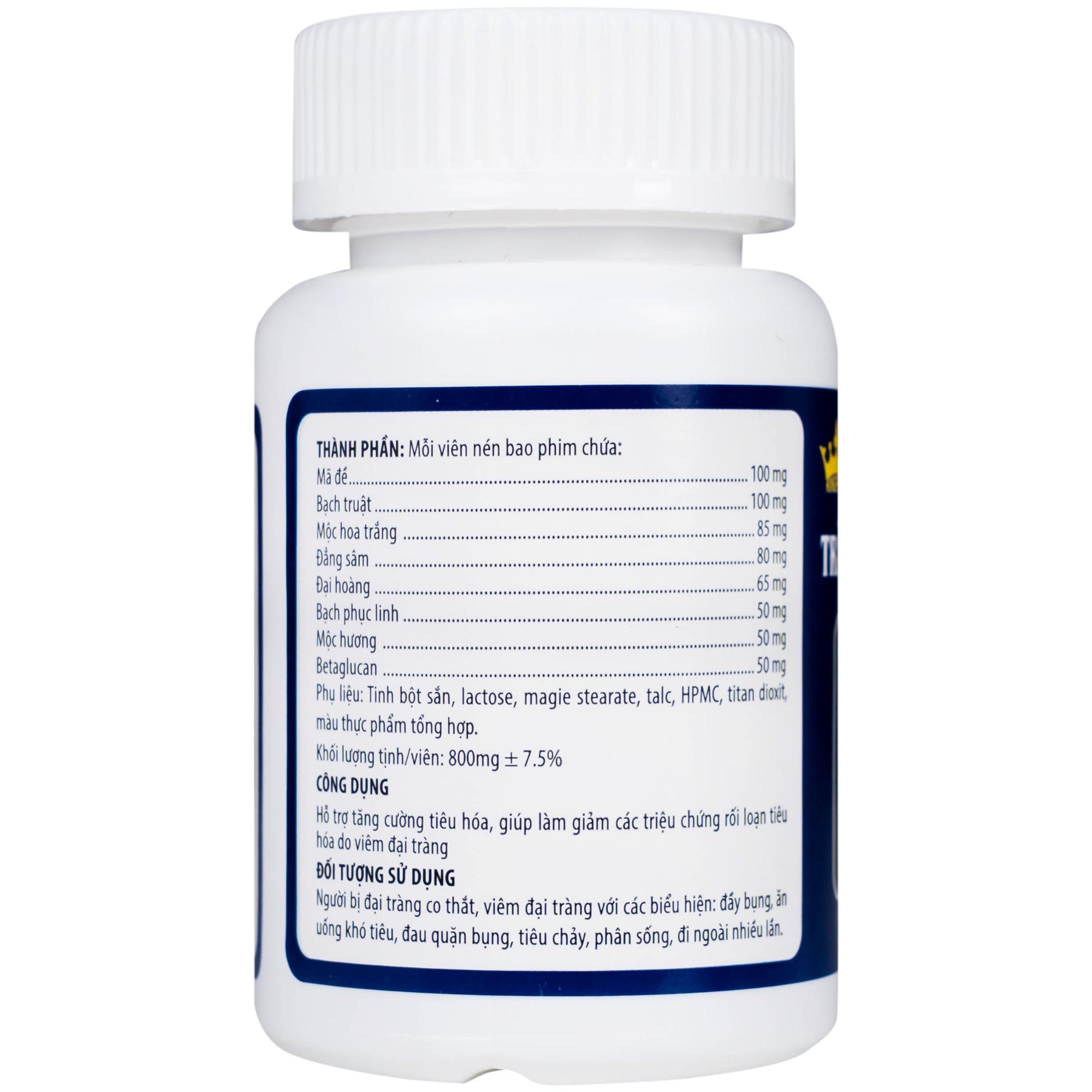 Viên uống hỗ trợ tăng cường tiêu hóa cho người viêm đại tràng Tràng Bát Vị-Codanbe Kingphar (60 viên)