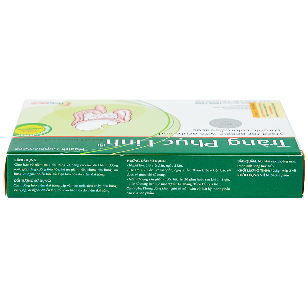 Viên hỗ trợ viêm đại tràng cấp và mãn tính Tràng Phục Linh (2 vỉ x 10 viên)