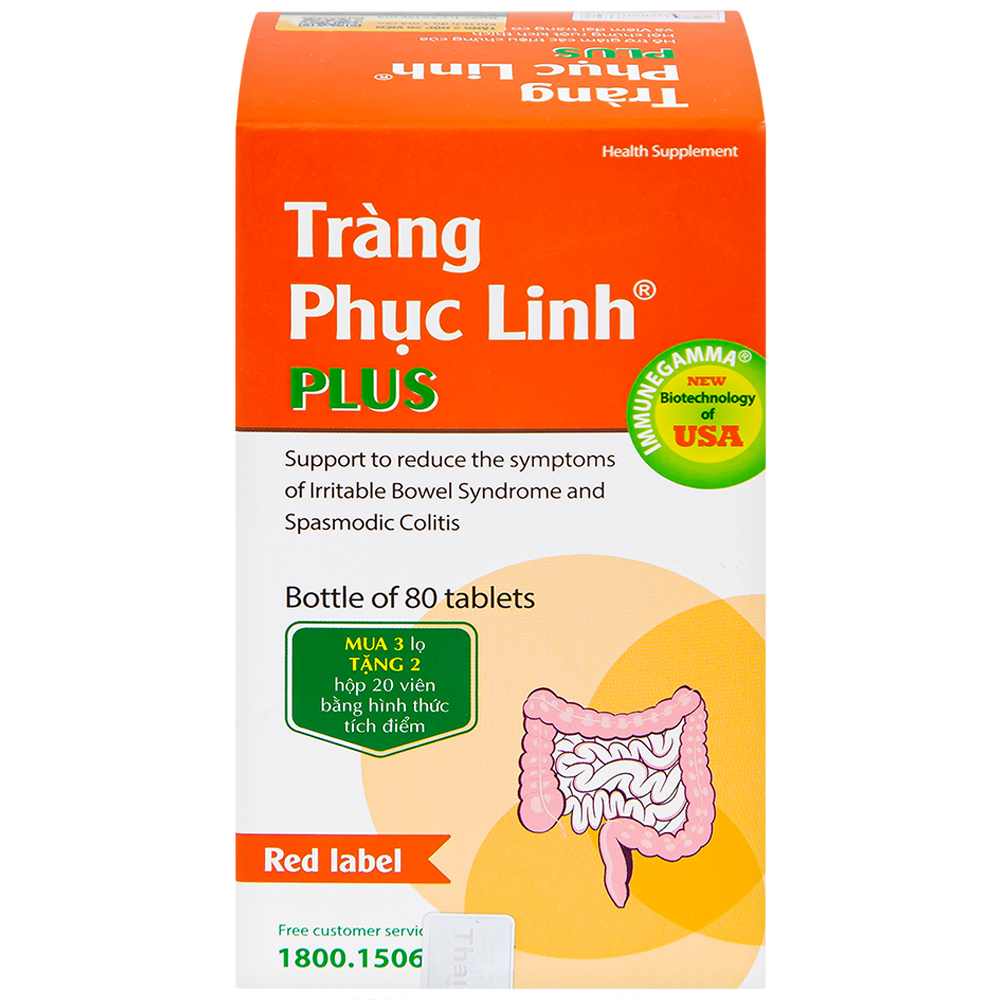 Viên giảm triệu chứng ruột Tràng Phục Linh Plus (80 viên)