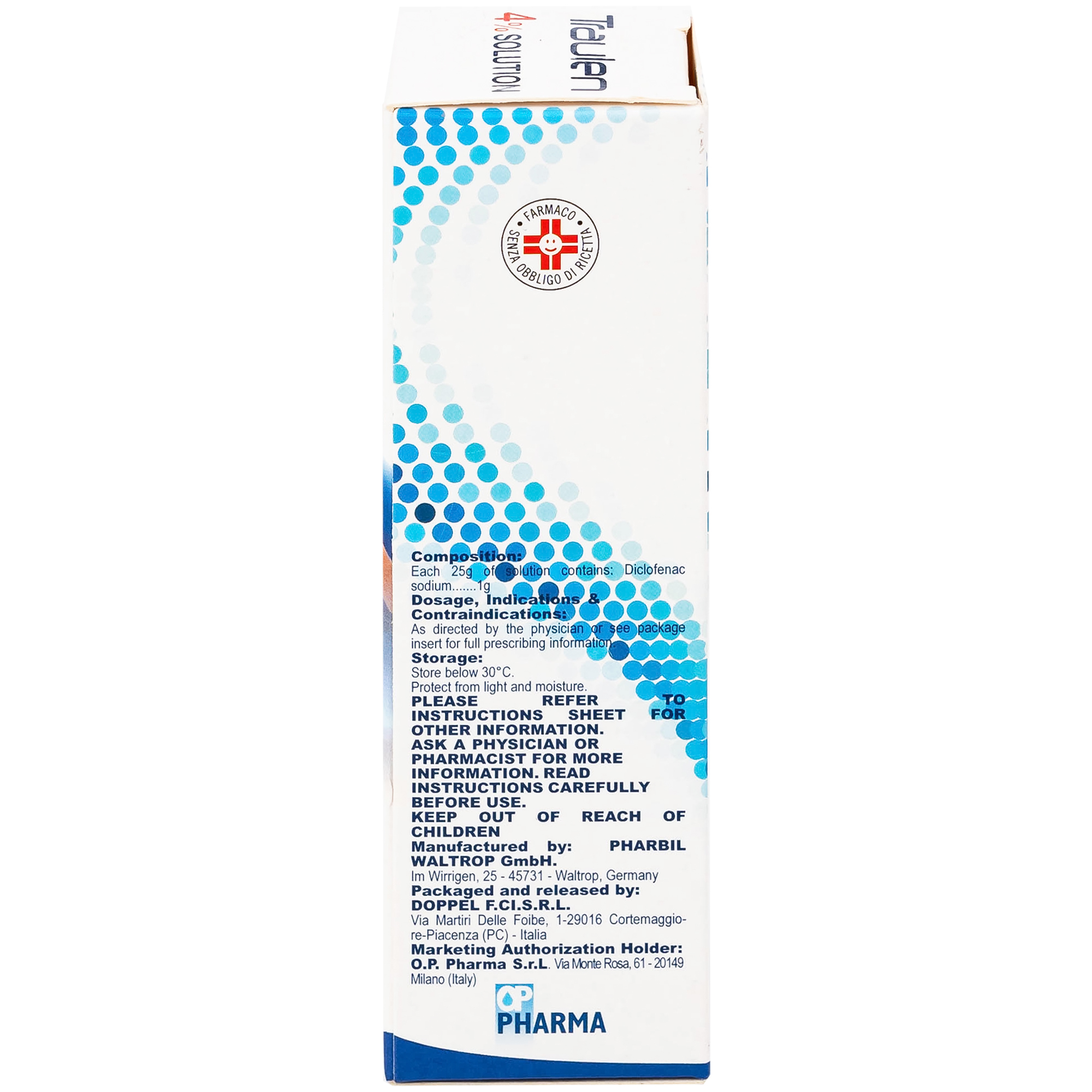 Thuốc giảm đau Traulen 4% OP Pharma dạng xịt hỗ trợ điều trị tại chỗ đau và viêm do thấp khớp (25g)