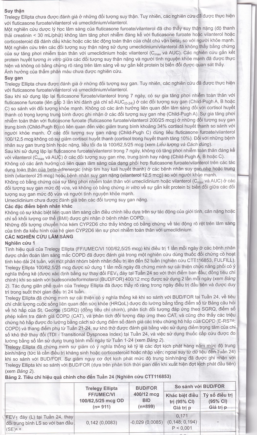 Thuốc bột hít phân liều Trelegy Ellipta GSK điều trị bệnh phổi tắc nghẽn mãn tính (30 liều hít)