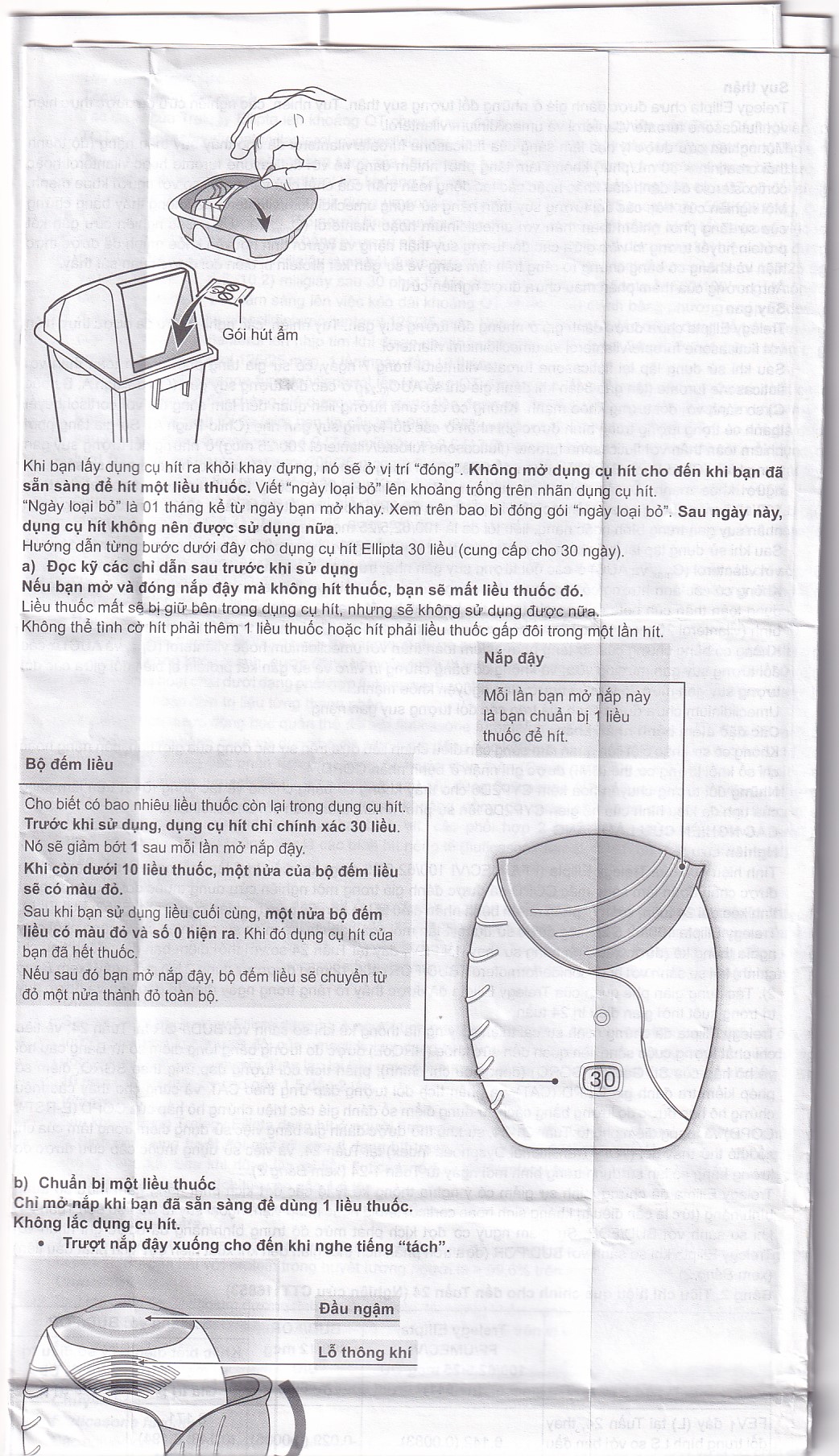 Thuốc bột hít phân liều Trelegy Ellipta GSK điều trị bệnh phổi tắc nghẽn mãn tính (30 liều hít)
