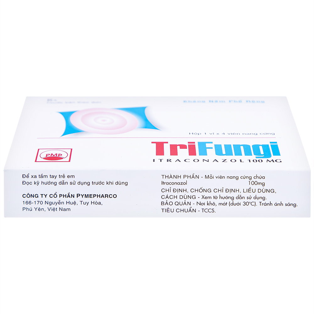 Thuốc Trifungi Pymepharco điều trị nhiễm nấm Candida ở miệng - họng (1 vỉ x 4 viên)