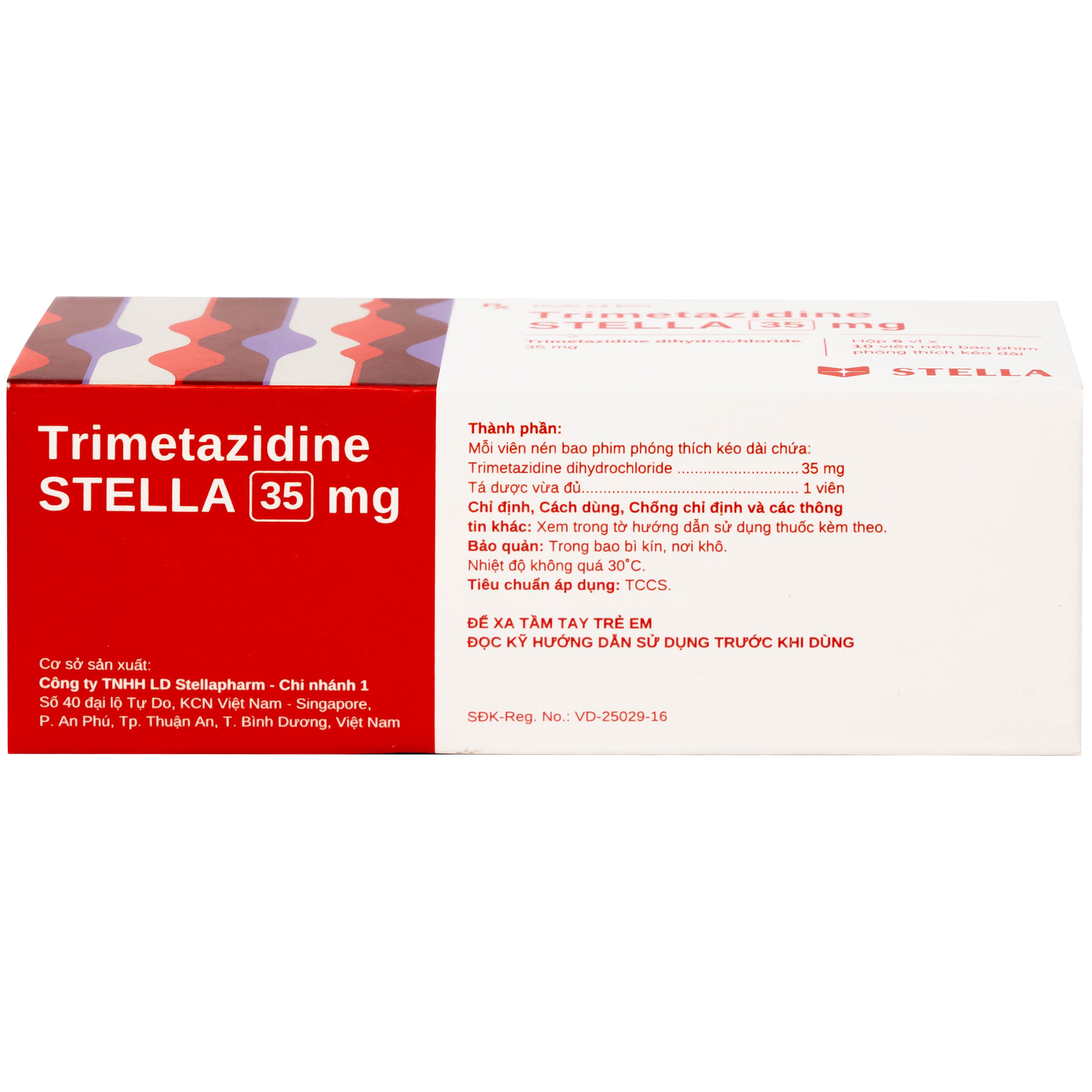 Thuốc Trimetazidine 35mg Stella Pharm hỗ trợ điều trị triệu chứng đau thắt ngực ổn định (6 vỉ x 10 viên)