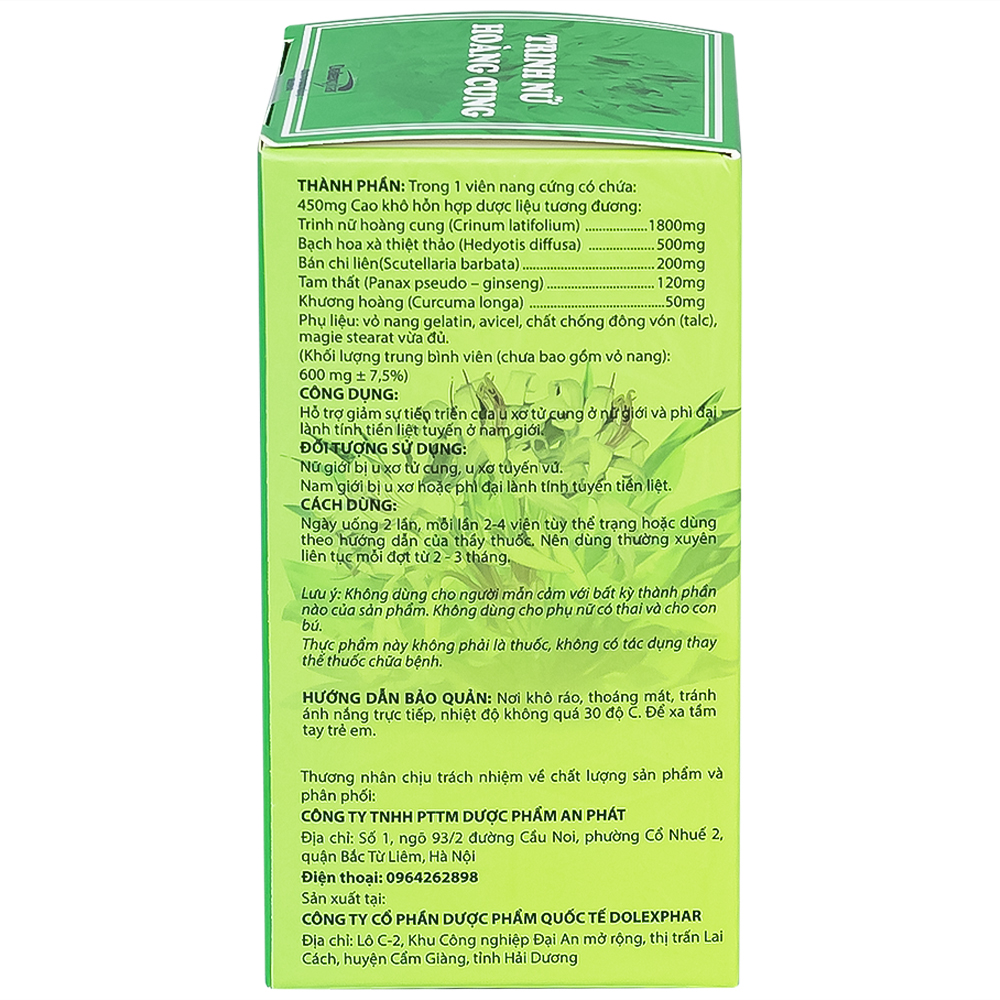 Viên hỗ trợ giảm sự tiến triển của u xơ tử cung Trinh Nữ Hoàng Cung Dolexphar (60 viên)