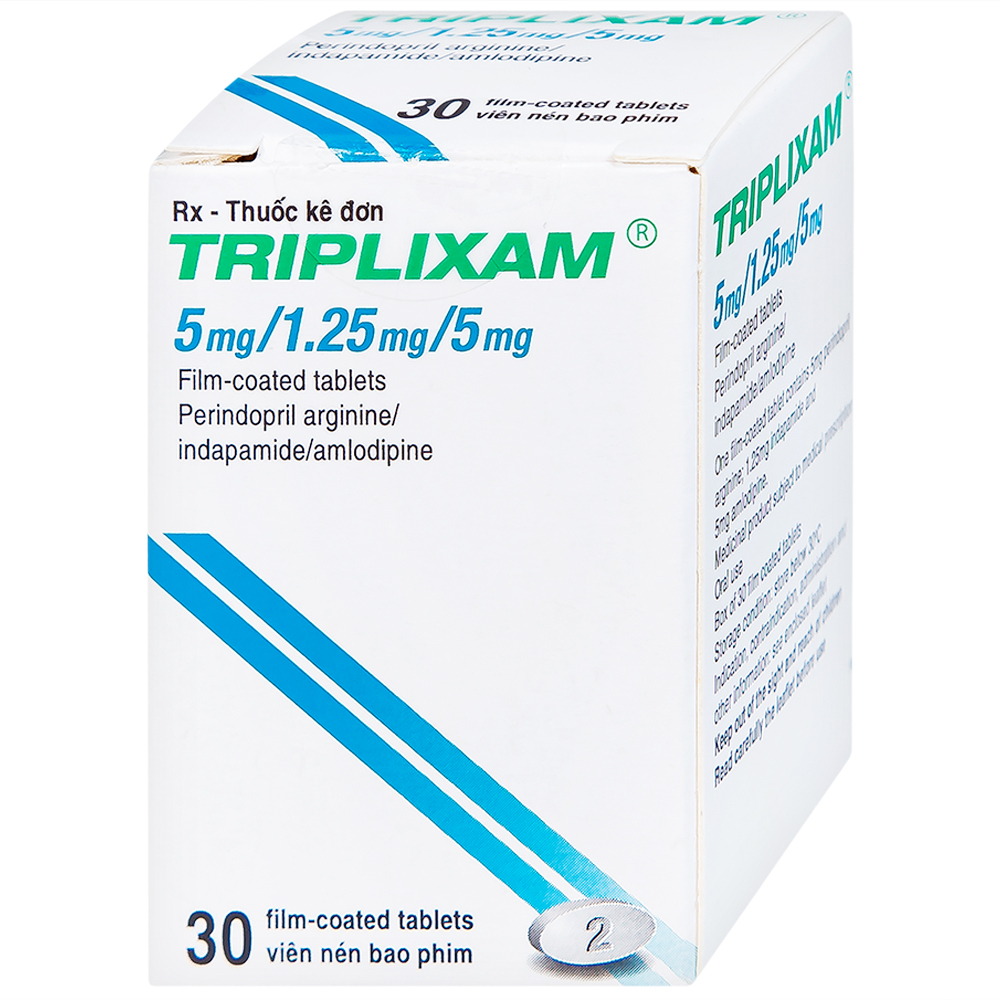 Thuốc Triplixam 5mg/1.25mg/5mg Servier điều trị tăng huyết áp (30 viên)