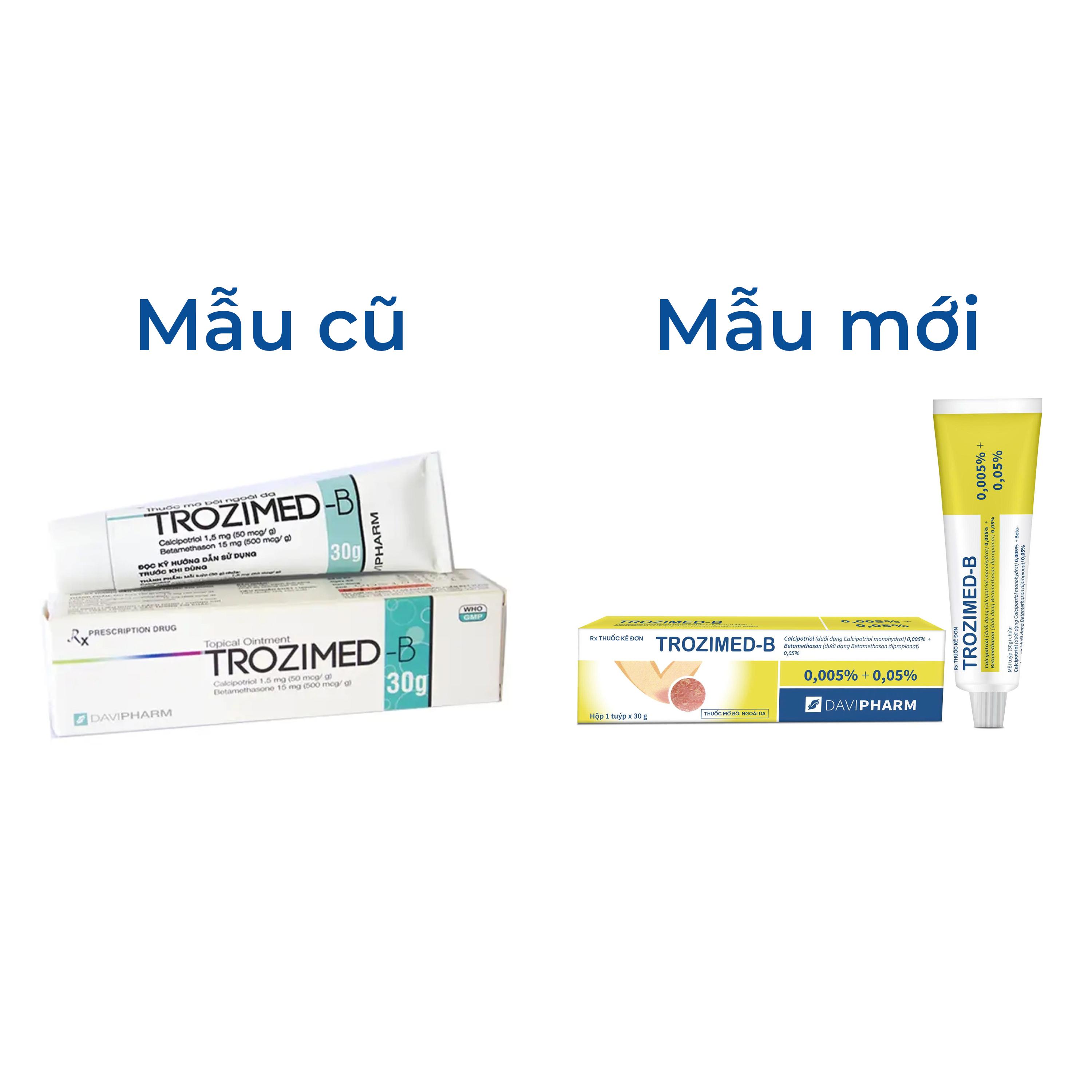 Thuốc mỡ Trozimed-B Davipharm điều trị bệnh vảy nến thông thường (30g)